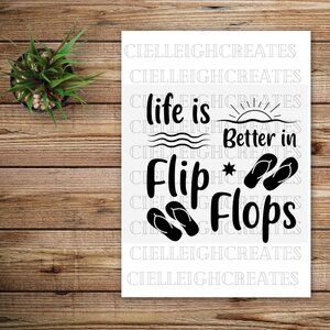*2 for $20* Life is Better in Flip Flops Vinyl Decal Sticker Sunshine Handcrafte
